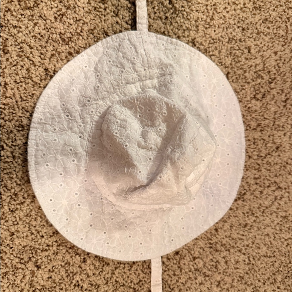 Baby White Eyelet Sun Hat